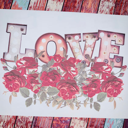 Love Hearts Valentines Day Sublimation Transfers