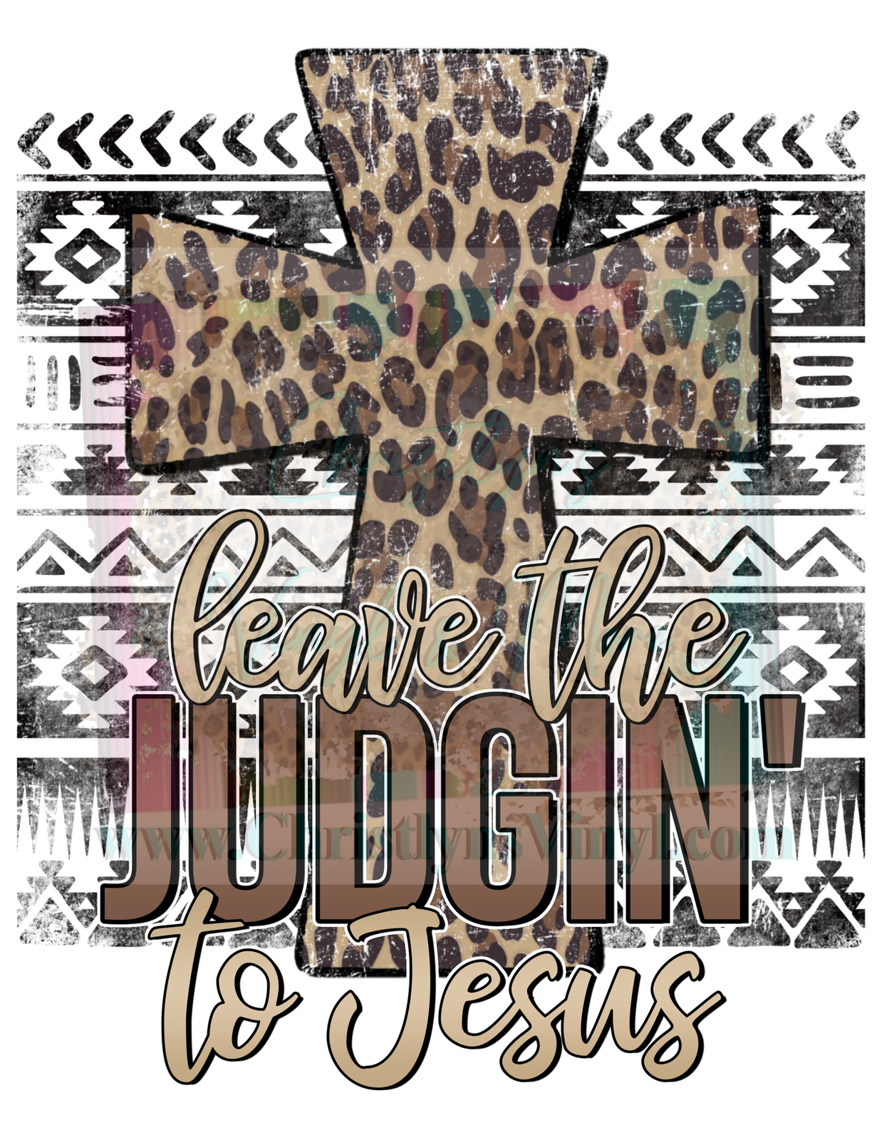 Jesus Cross Sunflower Cheetah Sayings Sublimation Transfers