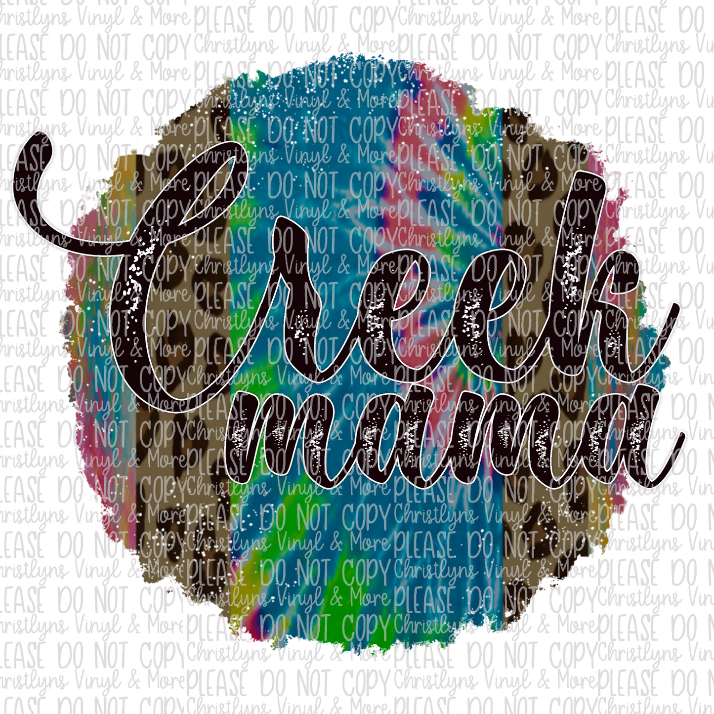 Circle River Beach Lake Creek Mama Tie Dye Leopard Sublimation Transfers