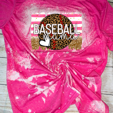 softball baseball mama aunt cheetah pink sublimation transfer or shirt