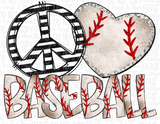 Peace Love Baseball or Softball Sublimation Transfer or Shirt