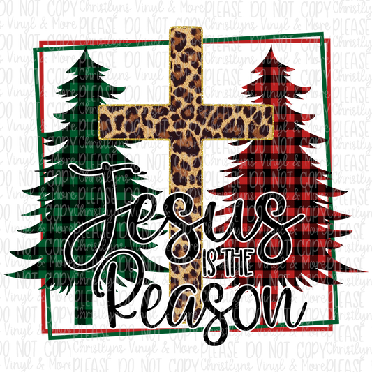 Jesus Is The Reason Plaid Holiday Sublimation Transfer