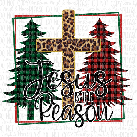 Jesus Is The Reason Plaid Holiday Sublimation Transfer