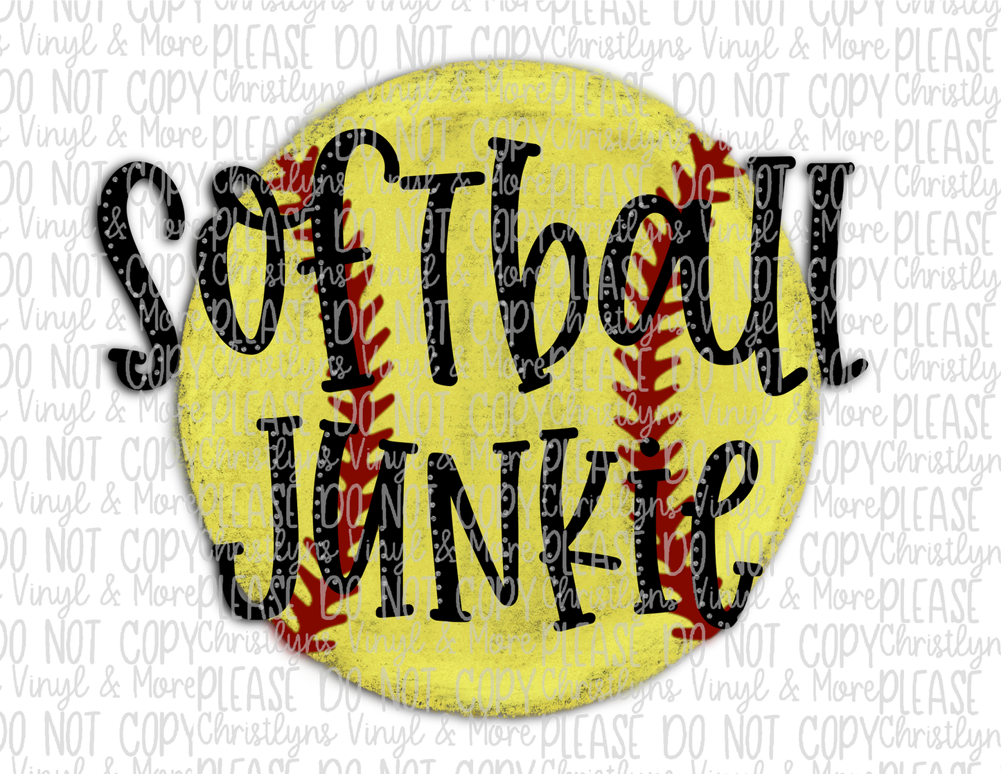 Softball Junkie Mom Bleached Tee or Sublimation Transfer