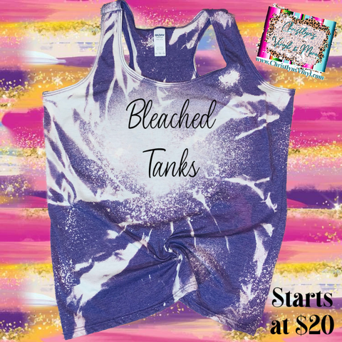 Wholesale Bleached Tank Tops- Adult