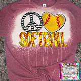 Peace Love Baseball or Softball Sublimation Transfer or Shirt