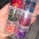 Mini Jar Chunky Glitter: Packs of 6