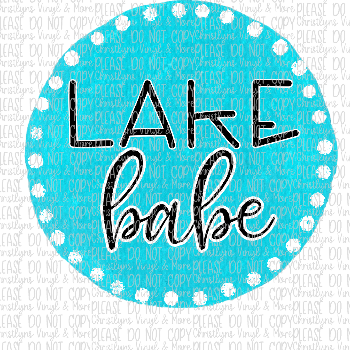 Blue Circle River Beach Lake Babe Sublimation Transfers