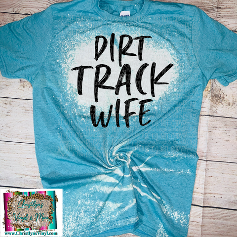 Dirt Track Wife Dirtbike Blue Bleached Tee or Sublimation Transfer