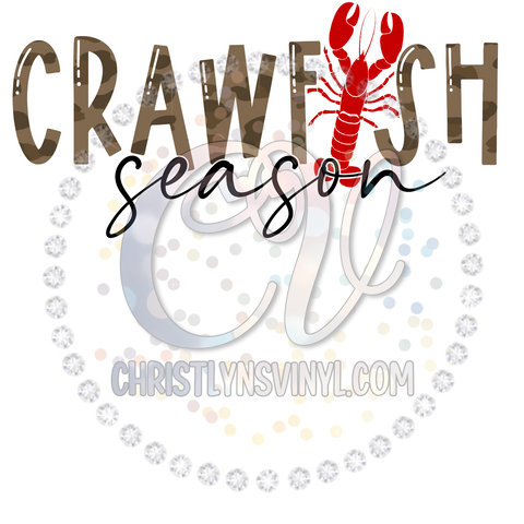Crawfish Season Cheetah Camo Sublimation Transfer