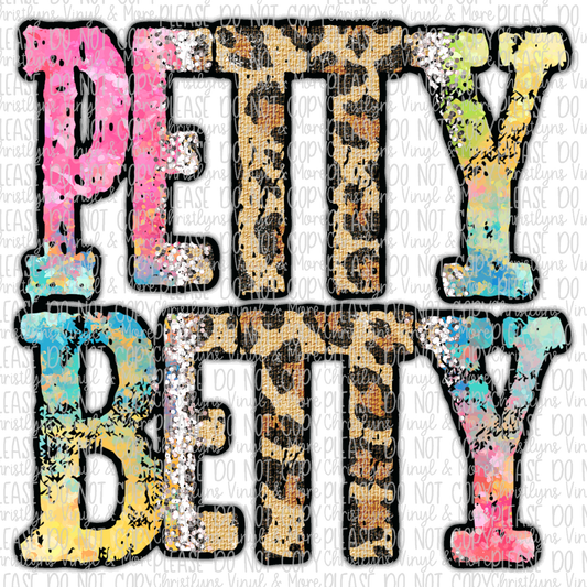 Petty Betty Leopard Watercolor Sublimation Transfer