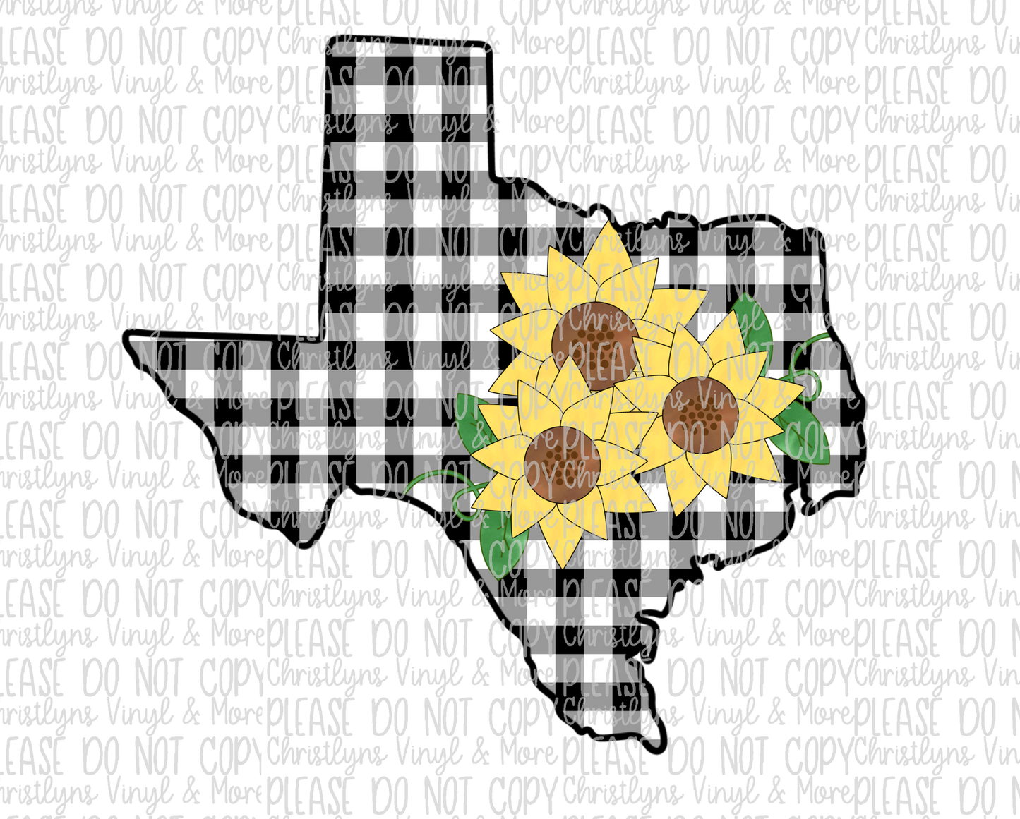 Sunflower Plaid States Sublimation Transfer