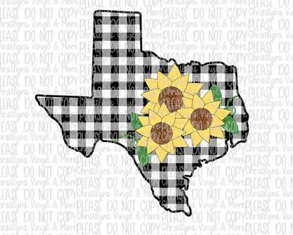 Sunflower Plaid States Sublimation Transfer