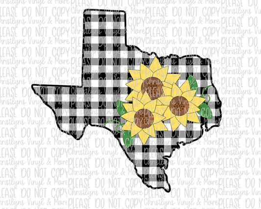 Sunflower Plaid States Sublimation Transfer