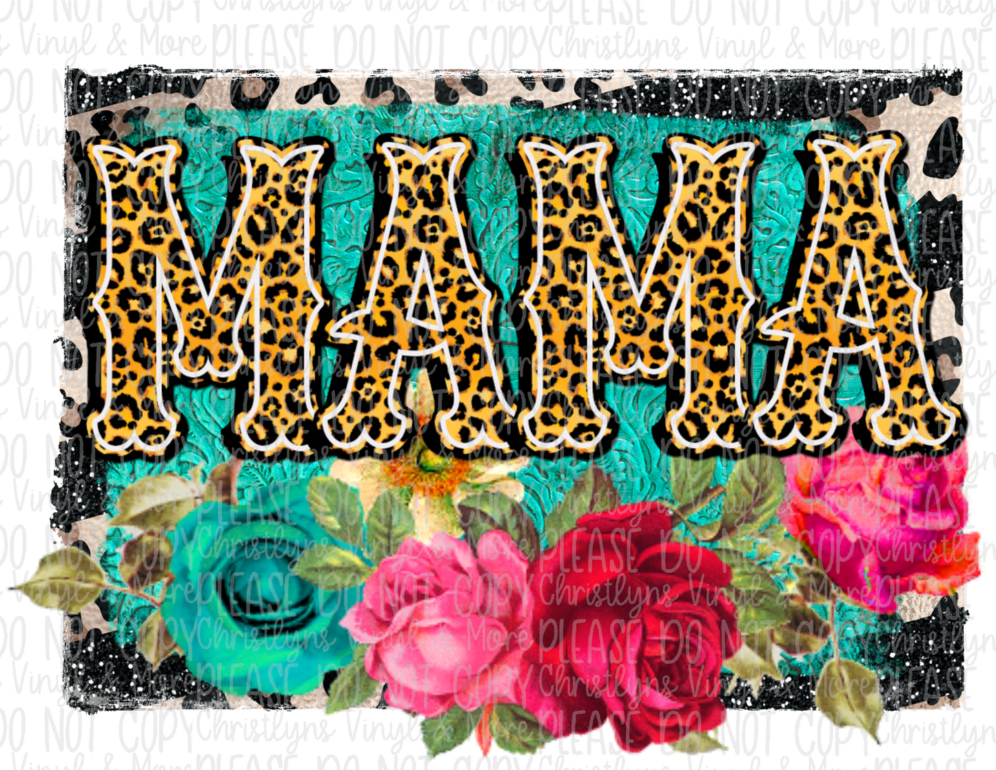 Mama Mini Floral Leopard Matching Tees or Sublimation Transfer