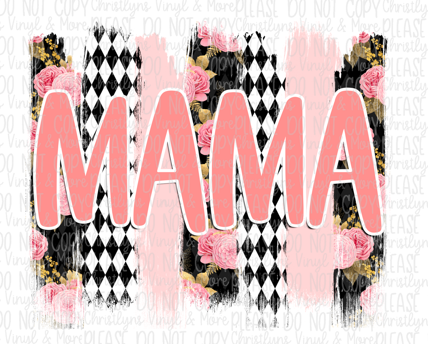 Mama Mini Floral Brushstroke Matching Sublimation Transfer