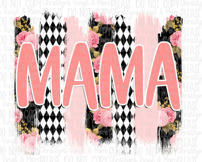 Mama Mini Floral Brushstroke Matching Sublimation Transfer