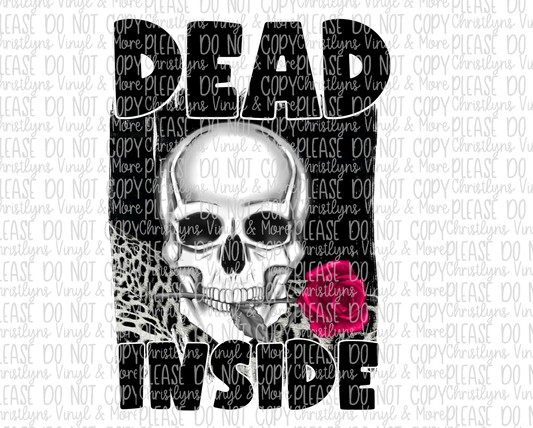 Dead Inside Skull Rose Sublimation Transfer