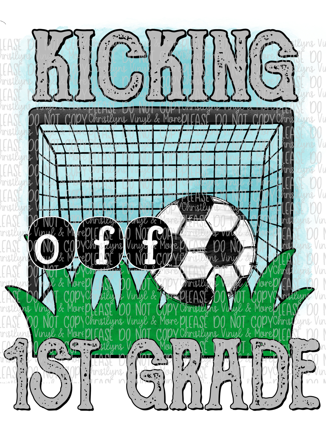 Kicking Into School Grades Soccer Sublimation Transfers