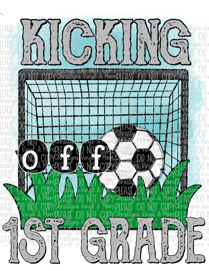 Kicking Into School Grades Soccer Sublimation Transfers