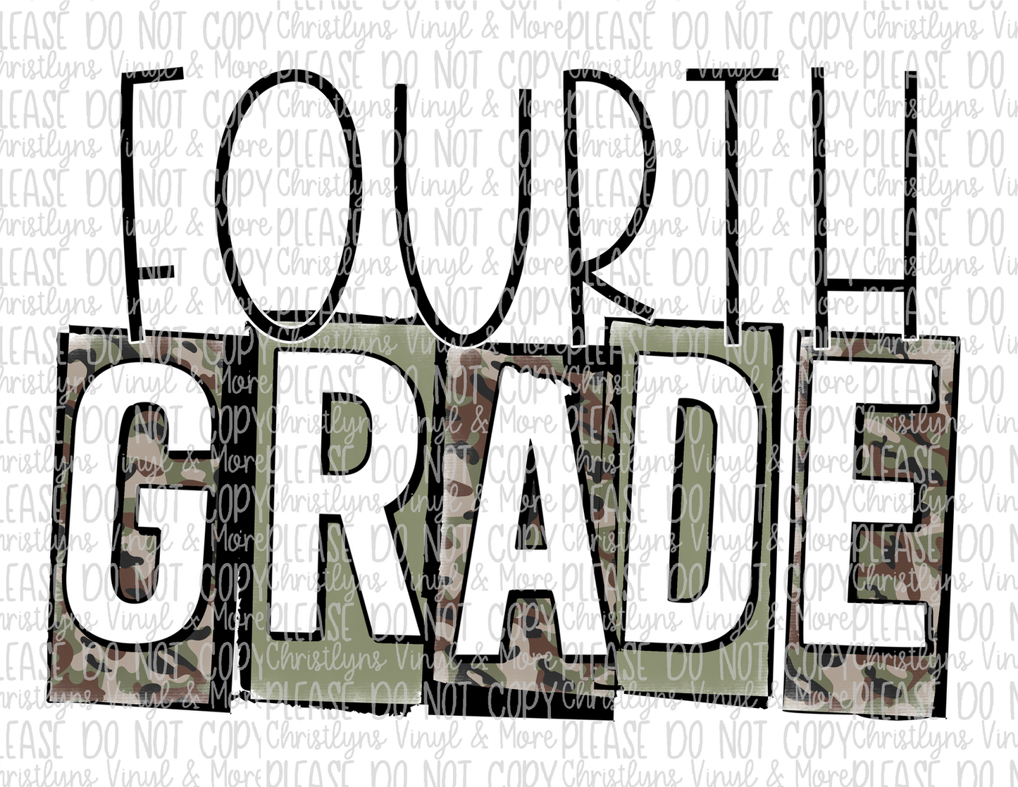 Camo School Grades Sublimation Transfers