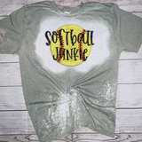 Softball Junkie Mom Bleached Tee or Sublimation Transfer