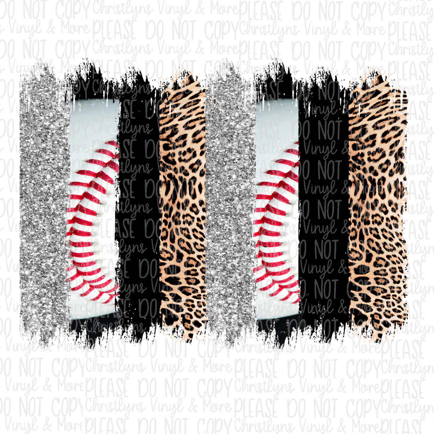 Baseball Cheetah Brushstrokes Custom or Blank Sublimation Transfer or Bleached Tee