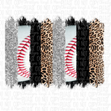 Baseball Cheetah Brushstrokes Custom or Blank Sublimation Transfer or Bleached Tee