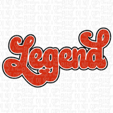 Legend Legacy Red Retro Matching White Tees or Sublimation Transfer