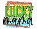 Lucky Mama Tie Dye Cheetah Name St Patrick’s Day Bleached Tee or Sublimation Transfer