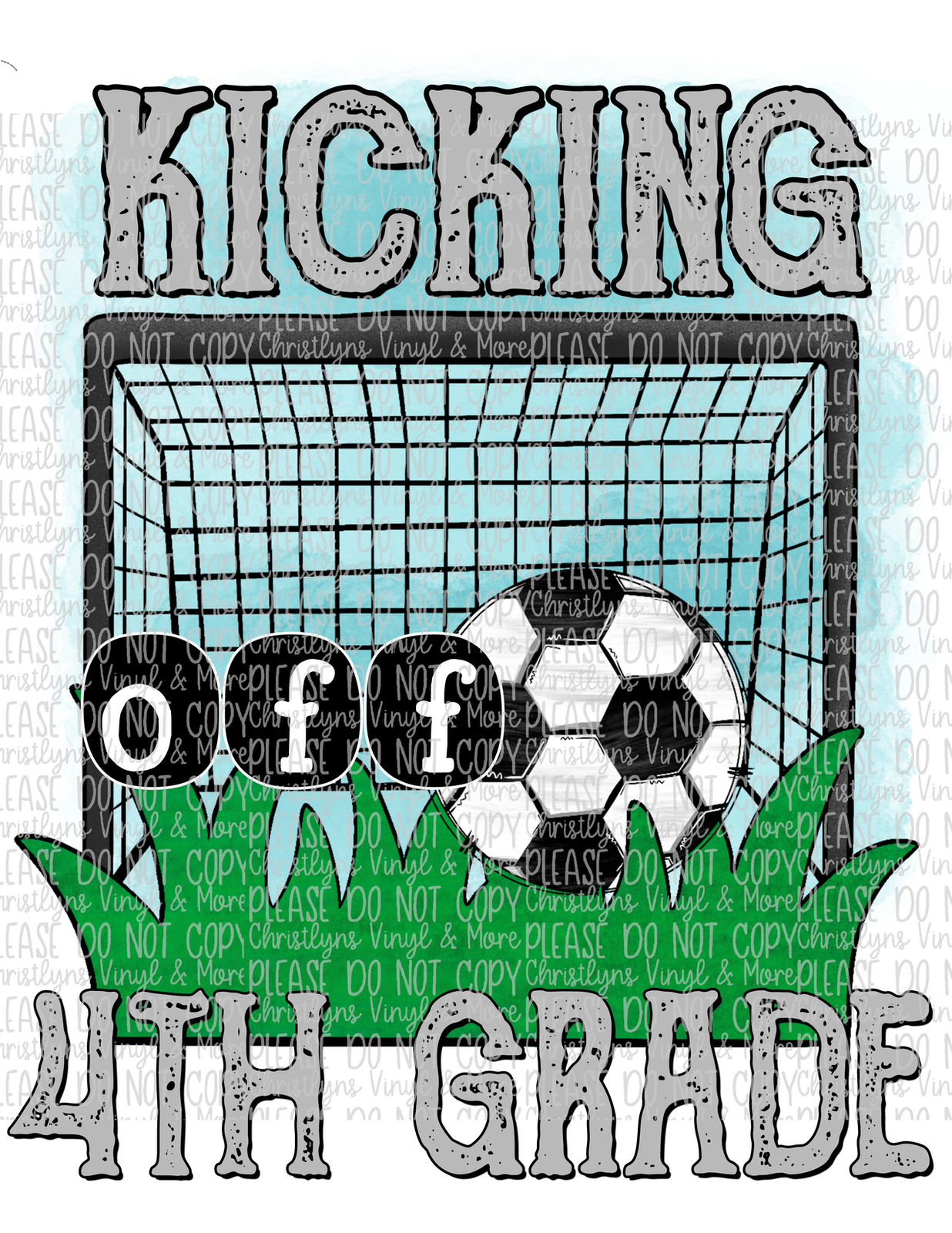 Kicking Into School Grades Soccer Sublimation Transfers