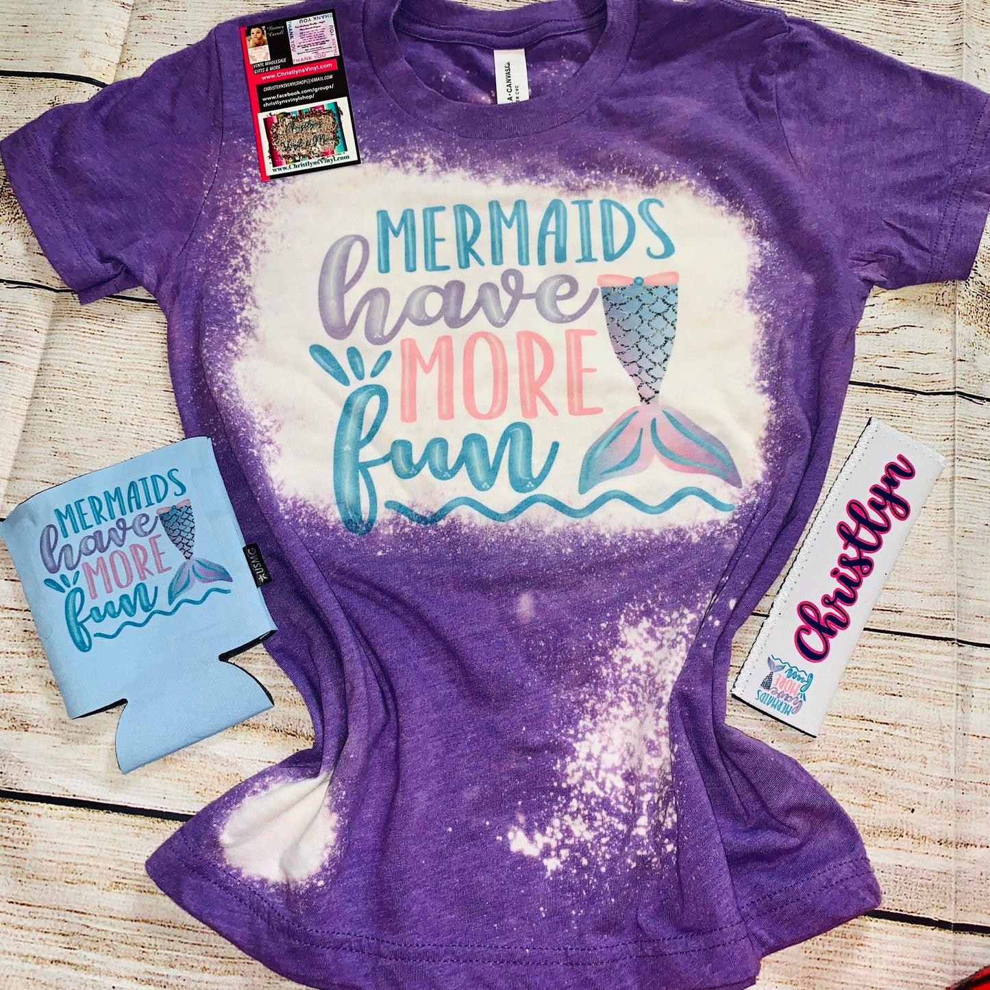 Mermaids Have More Fun Purple Bleached Youth Tees