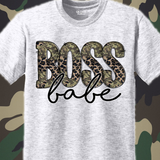 Boss Babe Leopard Camo Sublimation Transfer or Tee