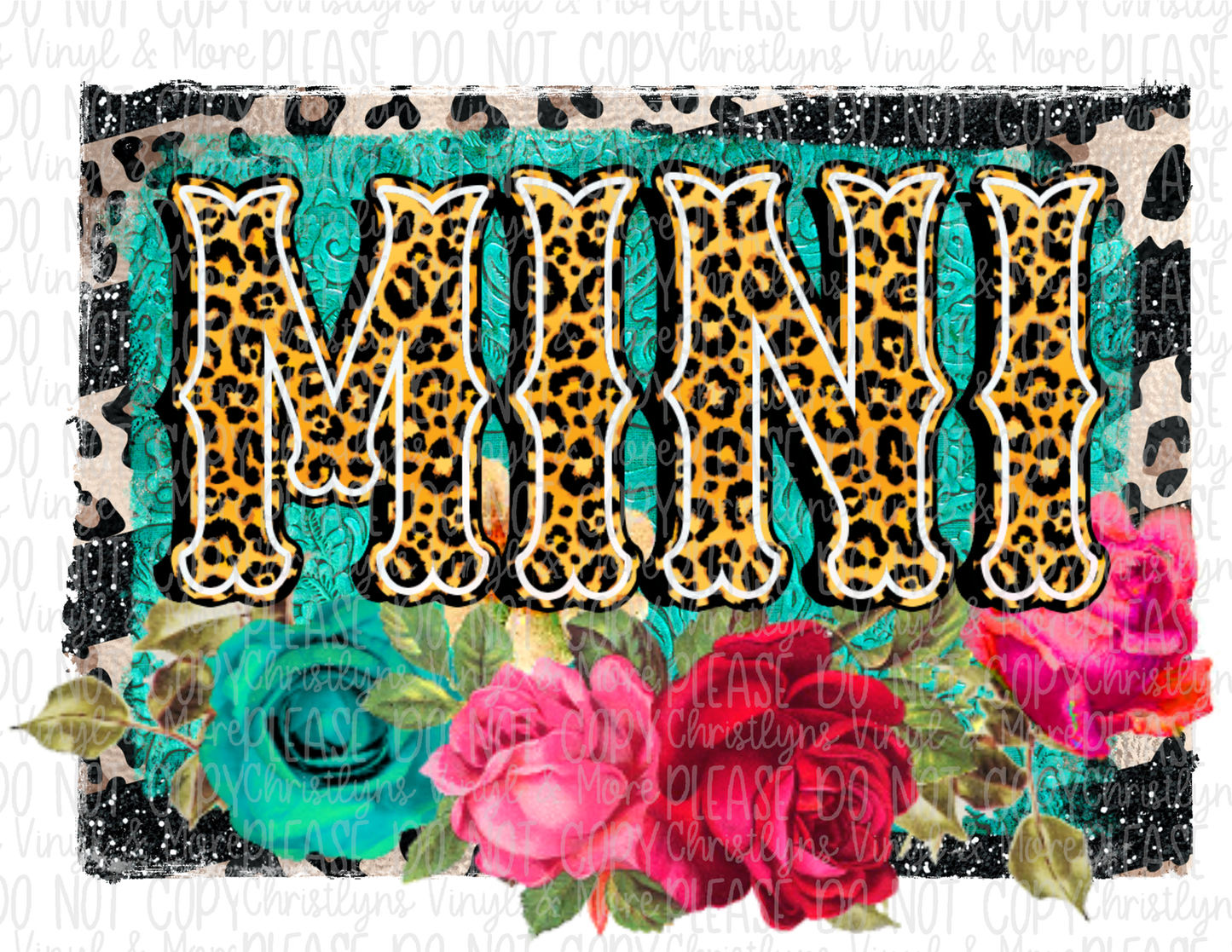 Mama Mini Floral Leopard Matching Tees or Sublimation Transfer