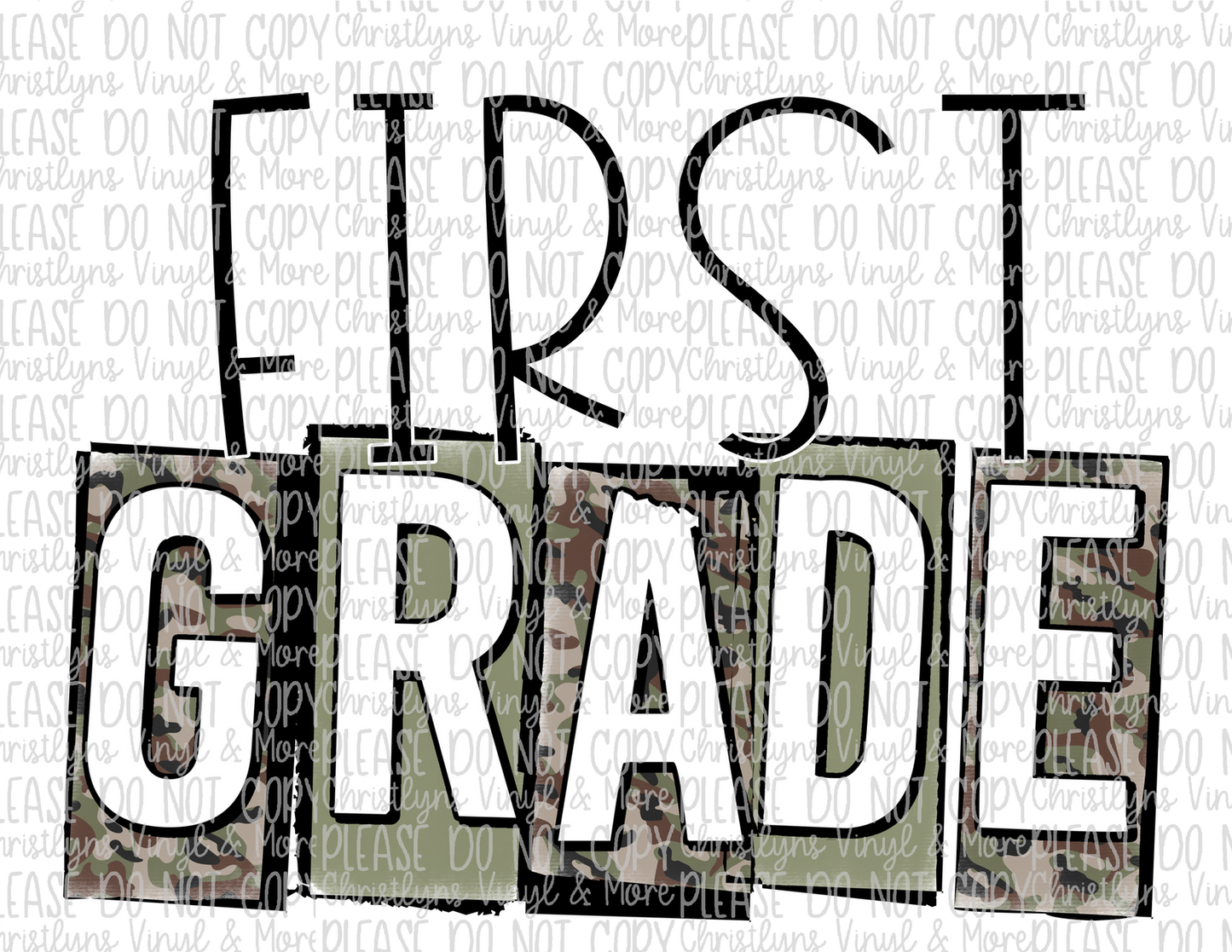 Camo School Grades Sublimation Transfers