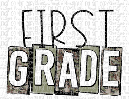 Camo School Grades Sublimation Transfers