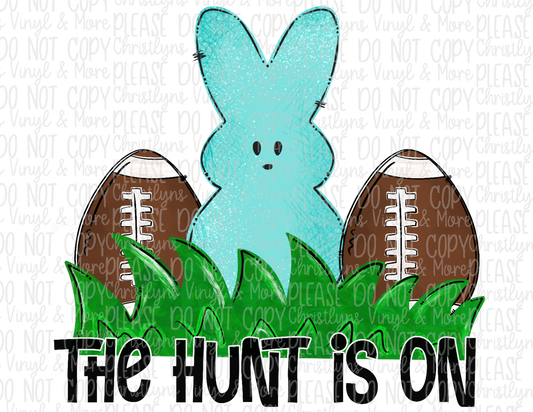 The Hunt is On Sports Bunny Easter Sublimation Transfers