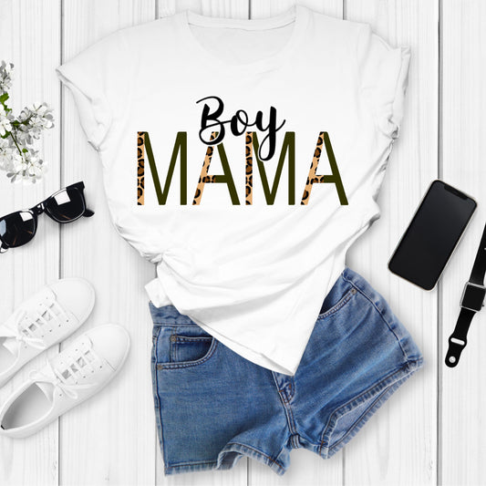 Boy Mama White Shirt or Sublimation Transfer