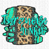Turquoise Junkie Leopard Watercolor Sublimation Transfers