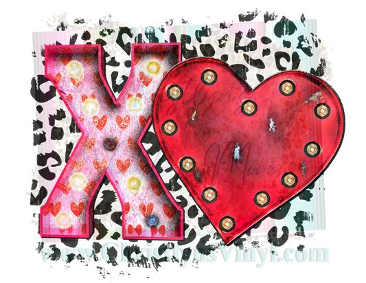 XHeart Cheetah Valentine Sublimation Transfer