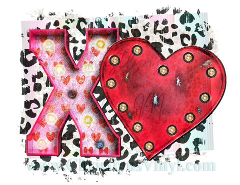 XHeart Cheetah Valentine Sublimation Transfer