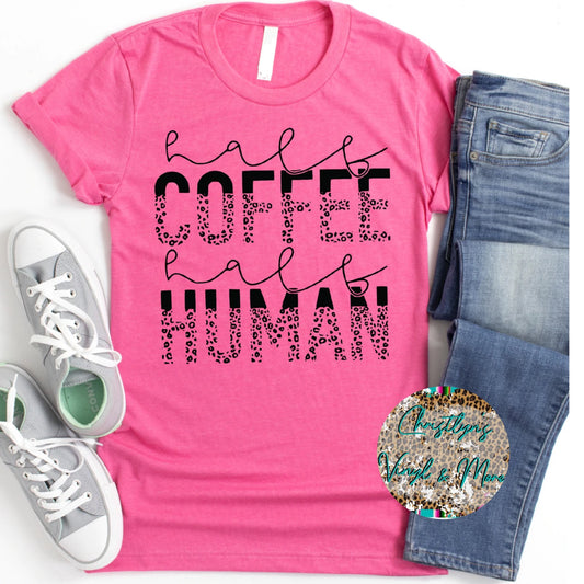 Half Human Half Coffee Screen Print Tee or Transfer