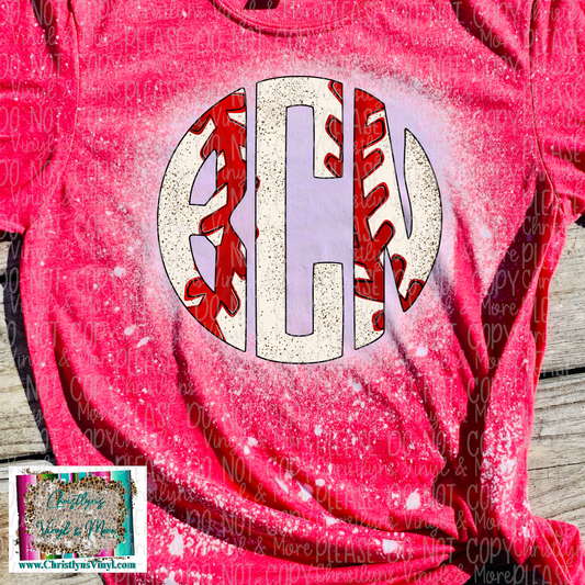 Baseball or Softball Monogram Custom Sublimation Transfer or Tee