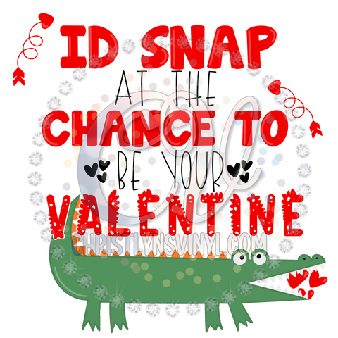 Childrens Valentine Crocodile Dino Sublimation Transfer