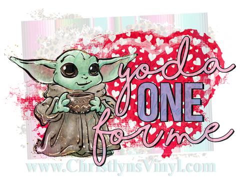 Baby Yoda Valentine Sublimation Transfer