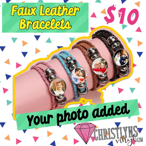 Faux Leather Bracelets Customized