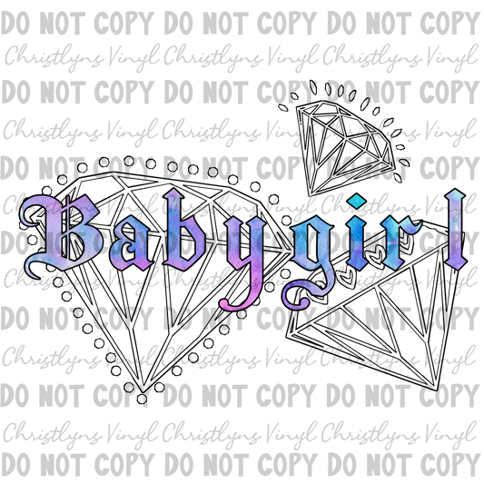 Babygirl Diamonds Sublimation Transfer or Tee