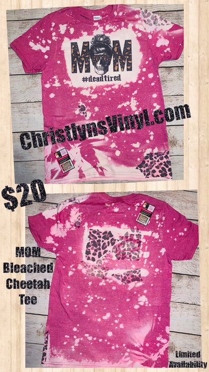 Mom Cheetah Bleached Pink Tee