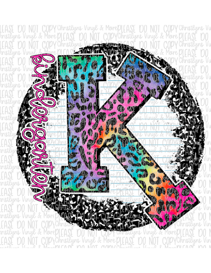 Rainbow Leopard School Paper Sublimation Transfers