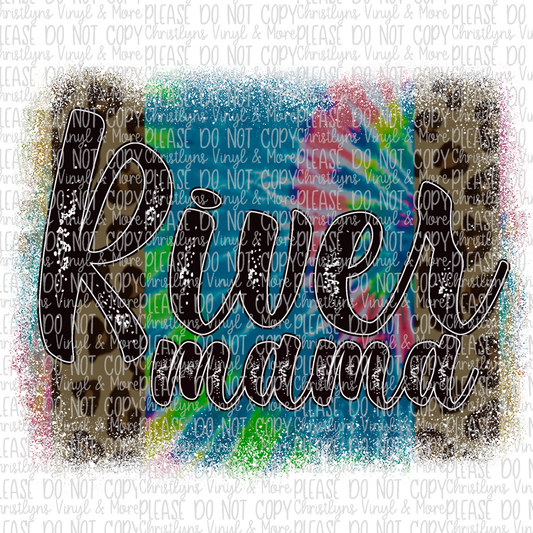 Pastel Tie Dye Leopard River or Beach Square Sublimation Transfers